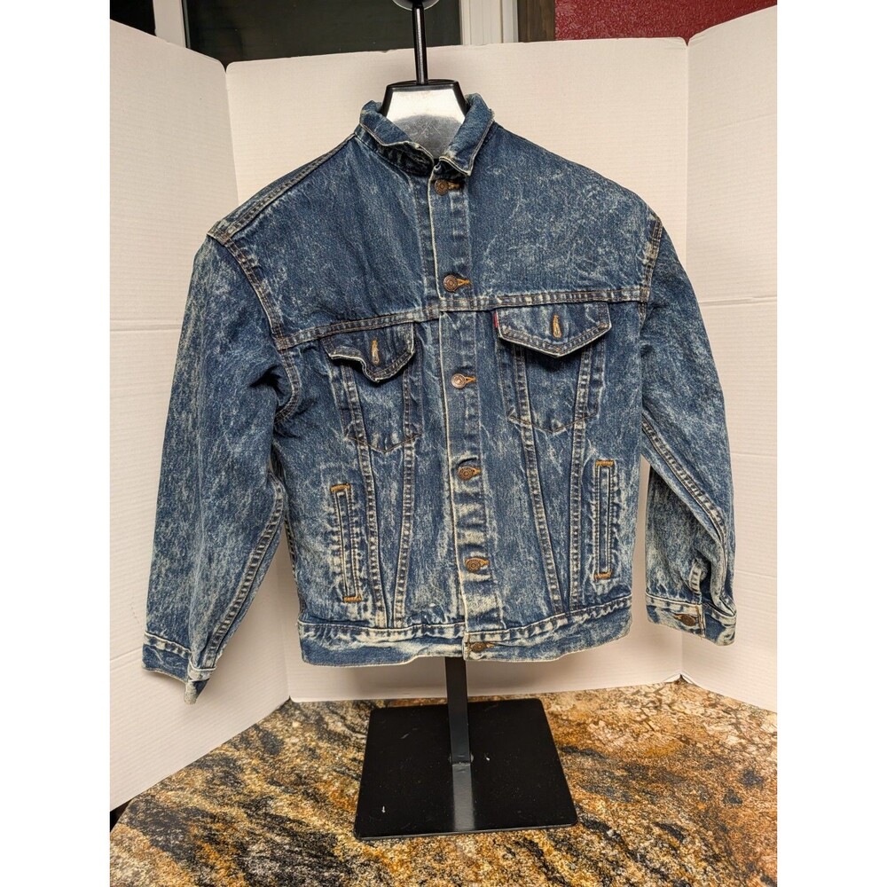 Vintage Levis 57508-1109 Womens Large Acid Wash Jean Jacket Made In USA